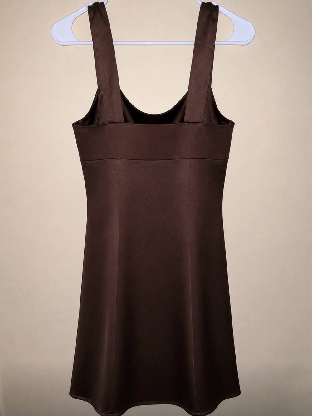 Brown Satin Slip Dress - Picture 2 of 3
